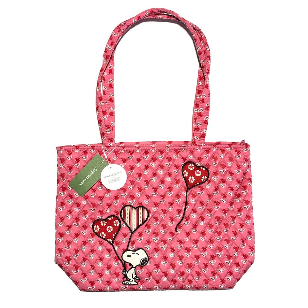 Vera Bradley Peanuts Love Is In The Air Small Original Tote Bag Heart Snoopy PNK